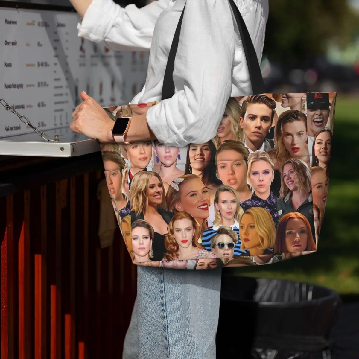 Yoga Fitness Gym Photos - Scarlett Johansson Photo Collage Beach Tote