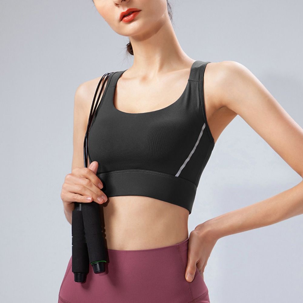 Fitness Yoga Youth - Solid Color I-shaped Sports Bra Anti-shake