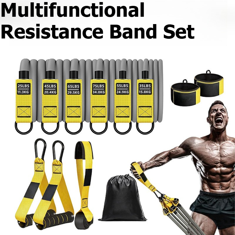 Suspension Trainer Trx - Multifunctional 12pcs Resistance Bands Set 300lbs