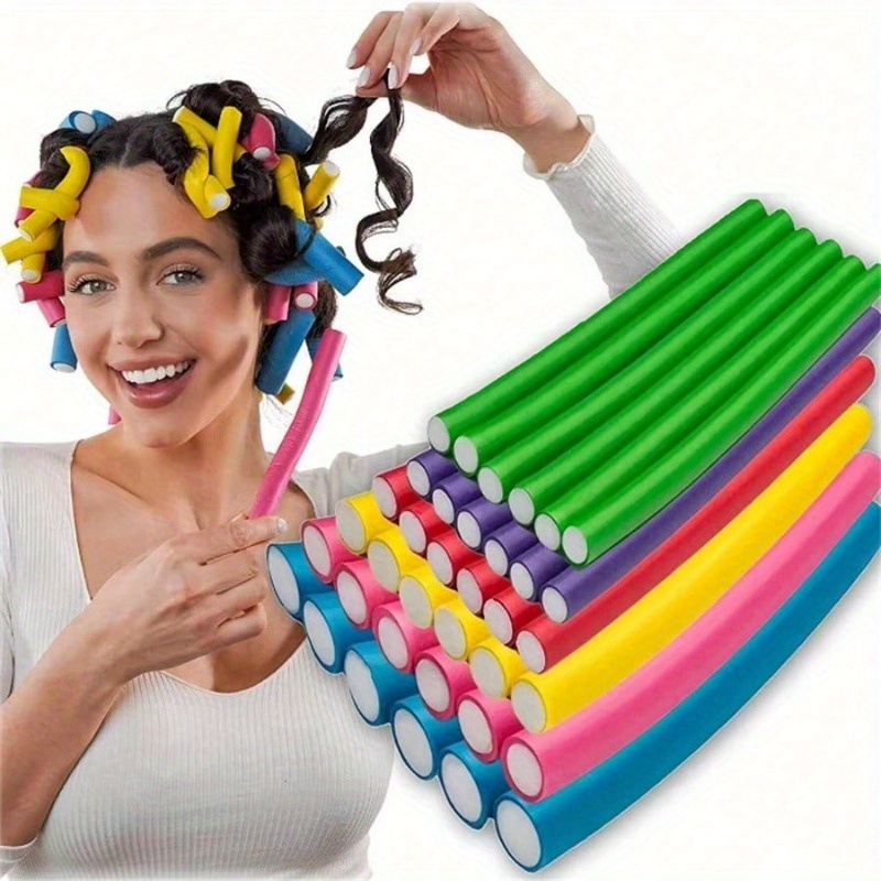 Foam Roller - 10pc Flexible Heatless Hair Rollers Bendy